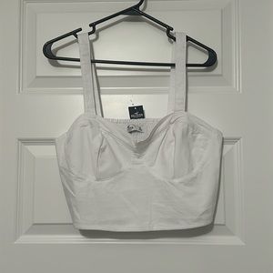 White Cropped Bustier Top Hollister